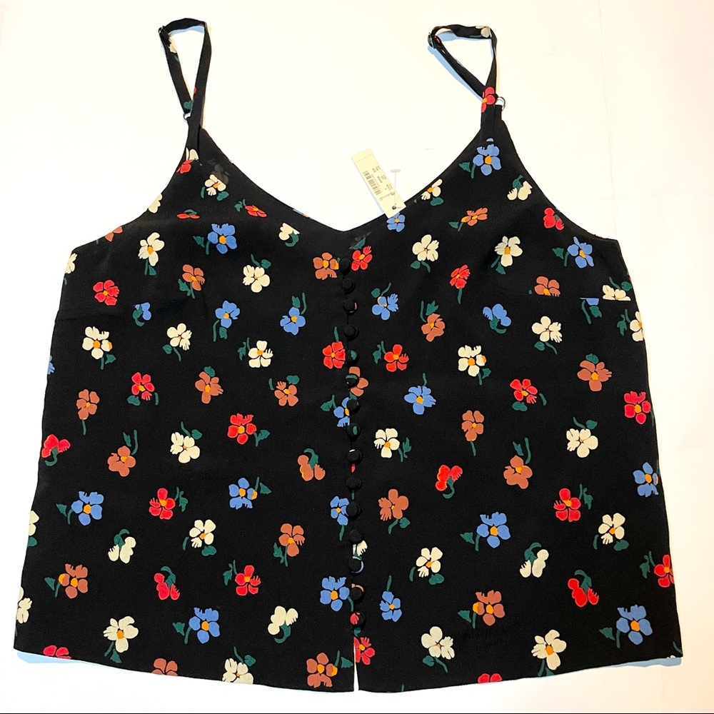 Madewell Button Down Pressed Flowers Cami